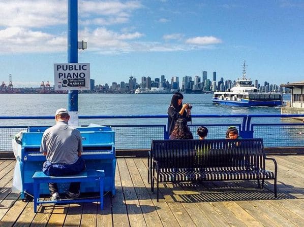 Public piano in North Vancouver, British Columbia, Canada