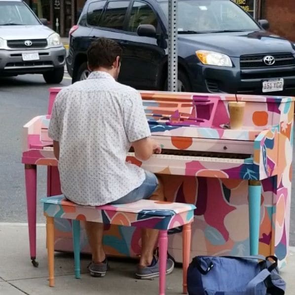 Public piano in Peabody, Massachusetts, United States