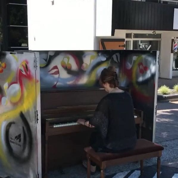 Public piano in Rivière-du-Loup, Quebec, Canada