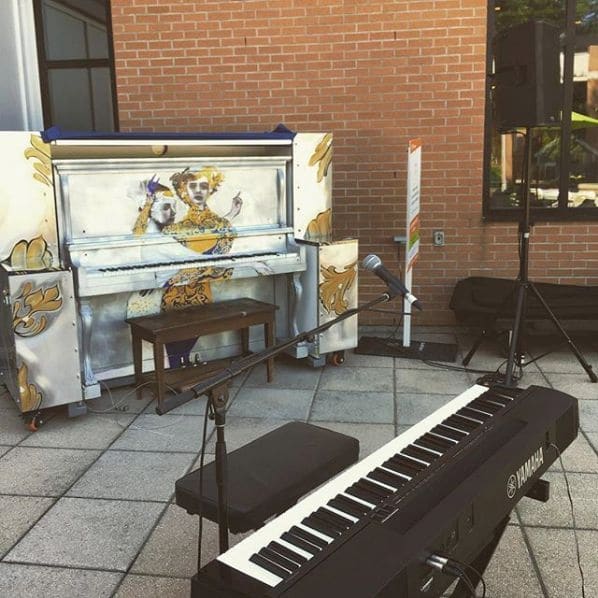 Public piano in Longueuil (agglomeration), Quebec, Canada