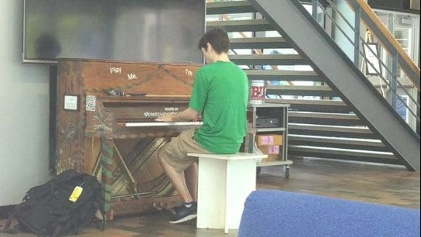 Public piano in Boston, Massachusetts, United States