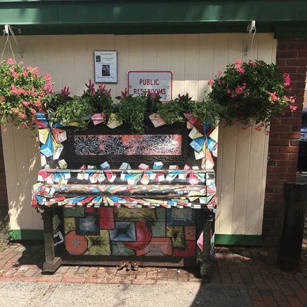 Public piano in Salem, Massachusetts, United States