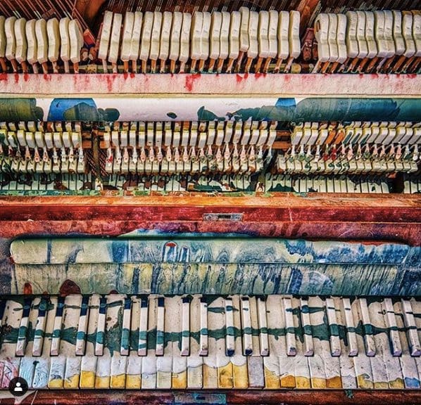 Public piano in Bristol, England, United Kingdom