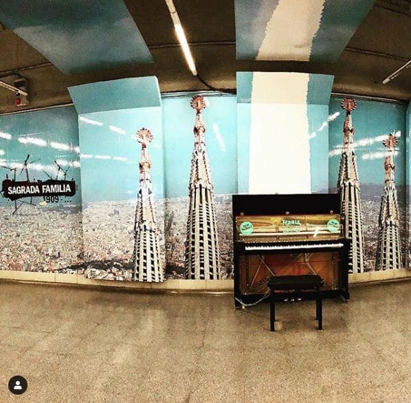 Public piano in Barcelona, Catalonia, Spain