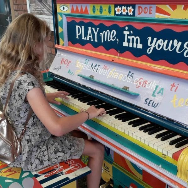 Public piano in Bristol, England, United Kingdom