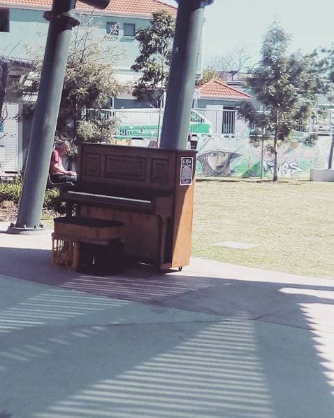 Public piano in Brisbane City, Queensland, Australia