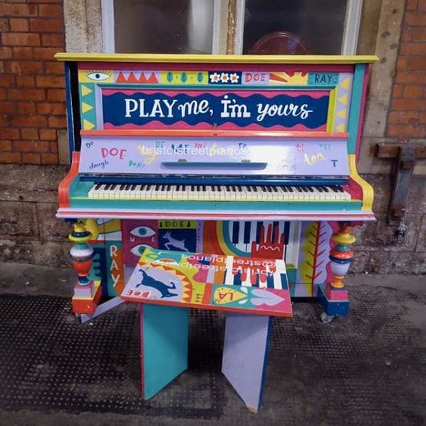 Public piano in Bristol, England, United Kingdom