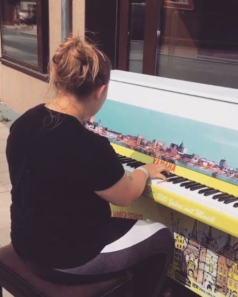 Public piano in Rostock, Mecklenburg-Vorpommern, Germany