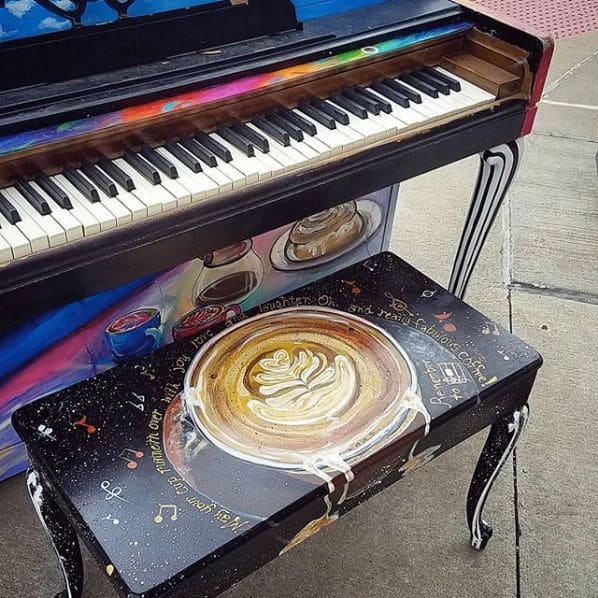 Public piano in Cedar Rapids, Iowa, United States