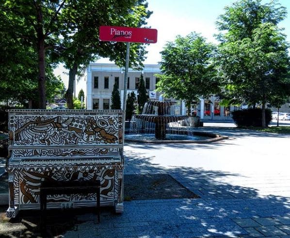 Public piano in Laval, Quebec, Canada