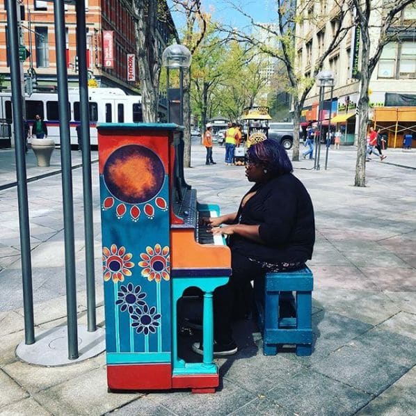 Public piano in Denver, Colorado, United States