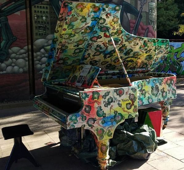 Public piano in Munich, Bavaria, Germany