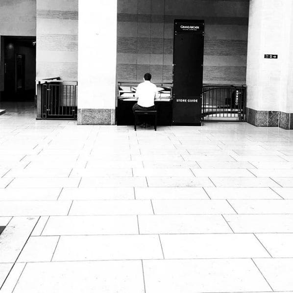 Public piano in Cambridge, England, United Kingdom