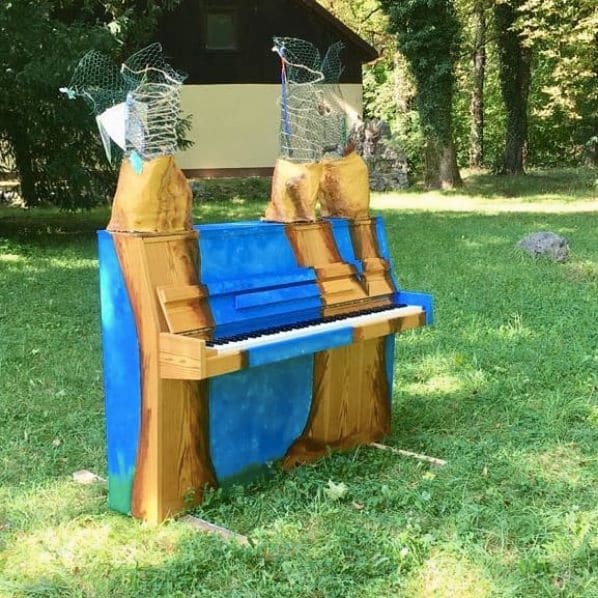 Public piano in Munich, Bavaria, Germany
