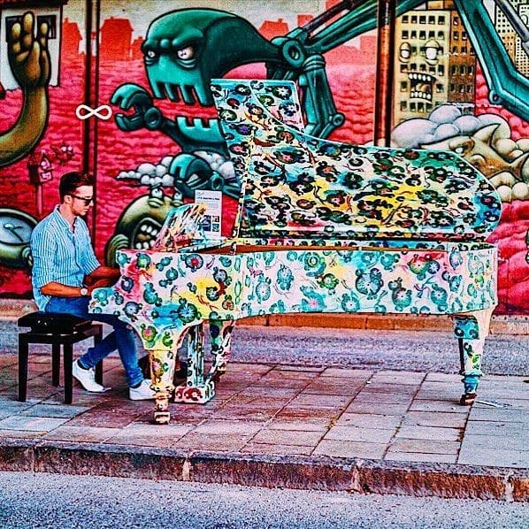Public piano in Munich, Bavaria, Germany