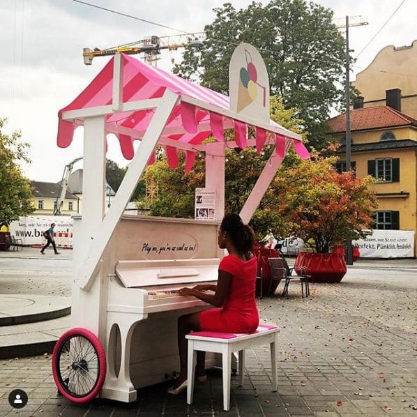 Public piano in Munich, Bavaria, Germany
