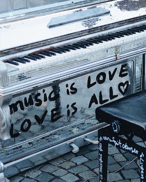 Public piano in Munich, Bavaria, Germany
