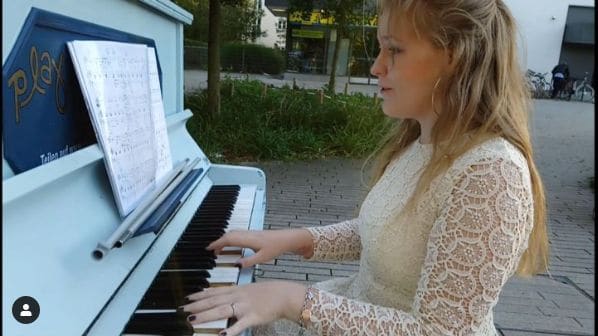 Public piano in Munich, Bavaria, Germany