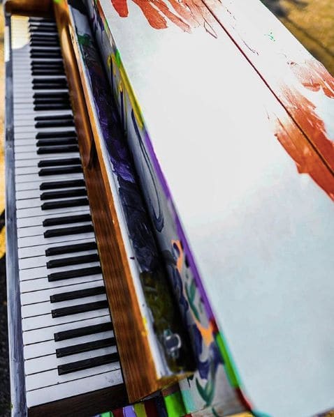 Public piano in Augsburg, Bavaria, Germany