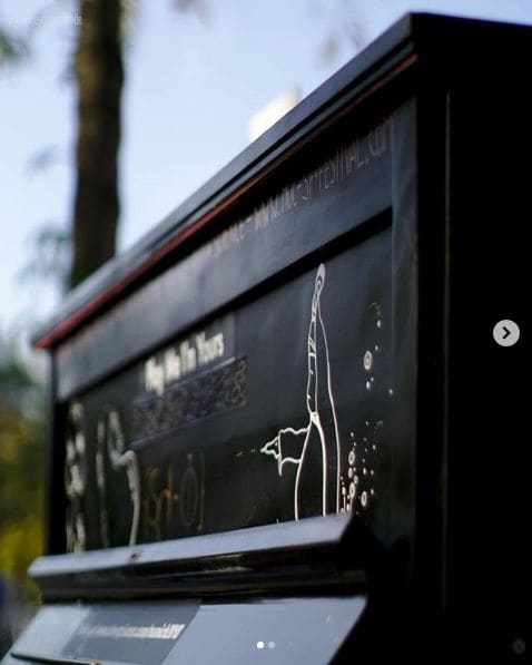 Public piano in Munich, Bavaria, Germany