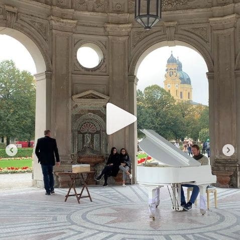 Public piano in Munich, Bavaria, Germany