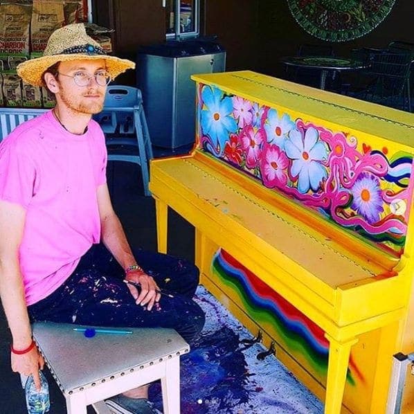 Photo of Davis, California at 393, 5th Street, Davis, Yolo County, California, 95616, United States. ATTENTION: this cosmic love piano I painted last year is looking for a new…