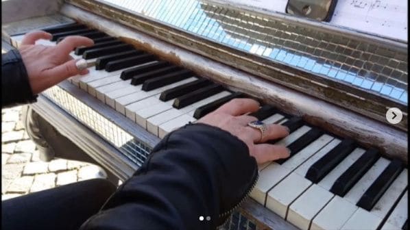 Public piano in Munich, Bavaria, Germany