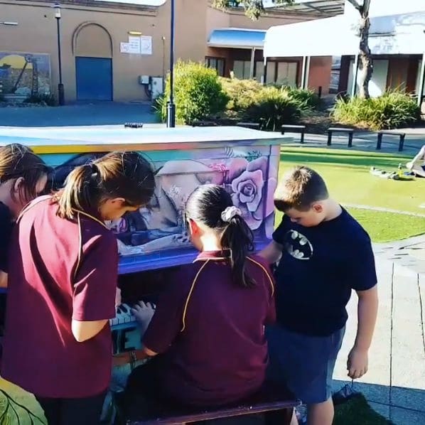 Public piano in Kalgoorlie, Western Australia, Australia