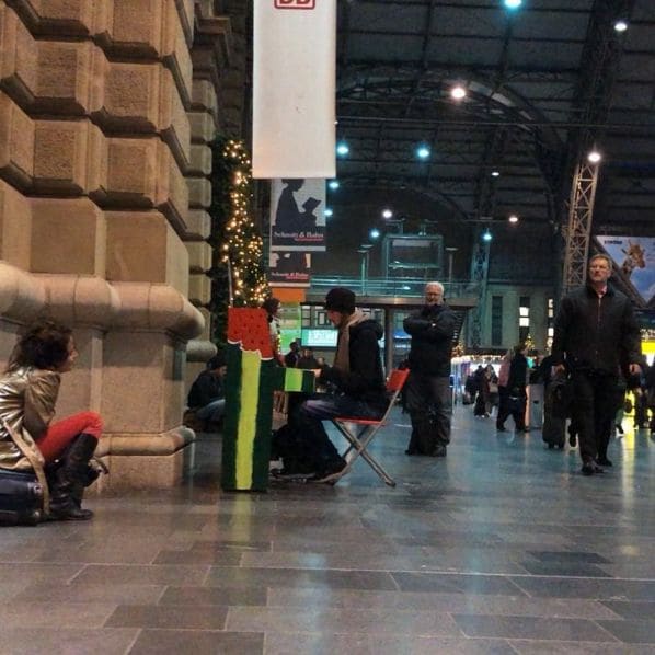 Public piano in Frankfurt, Hesse, Germany