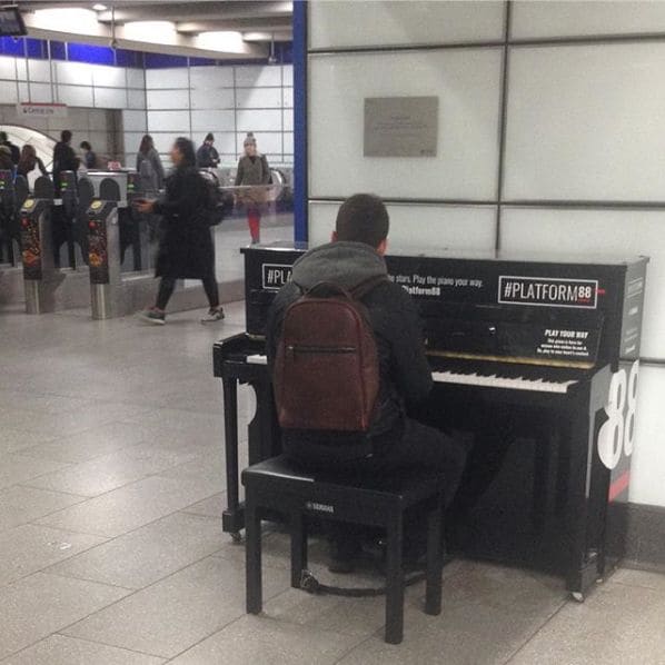 Public piano in Westminster, England, United Kingdom
