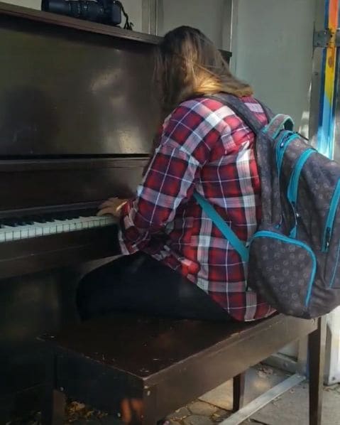 Public piano in Longueuil (agglomeration), Quebec, Canada