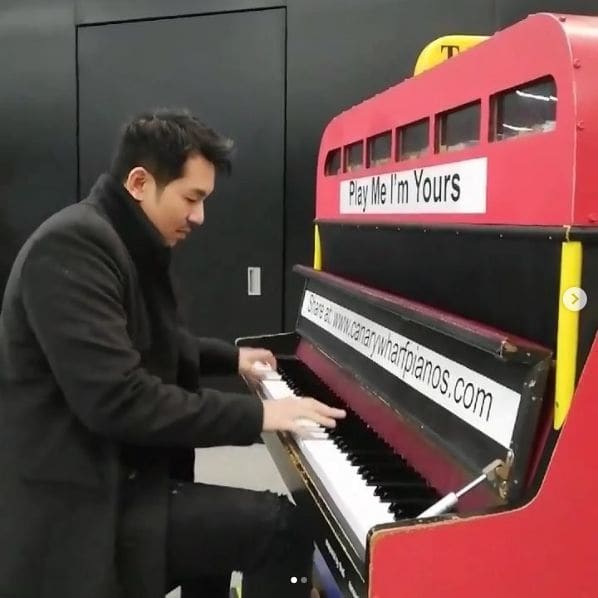 Public piano in Westminster, England, United Kingdom