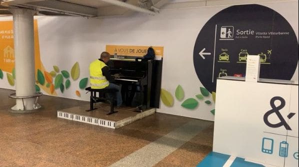 Public piano in Lyon, Auvergne-Rhône-Alpes, France