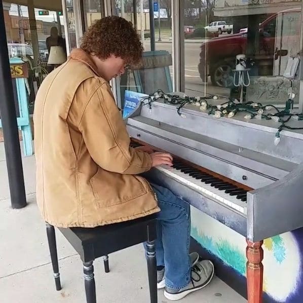 Public piano in Franklin County, Texas, United States