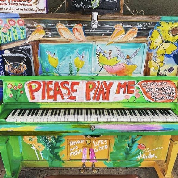 Public piano in Eumundi, Queensland, Australia