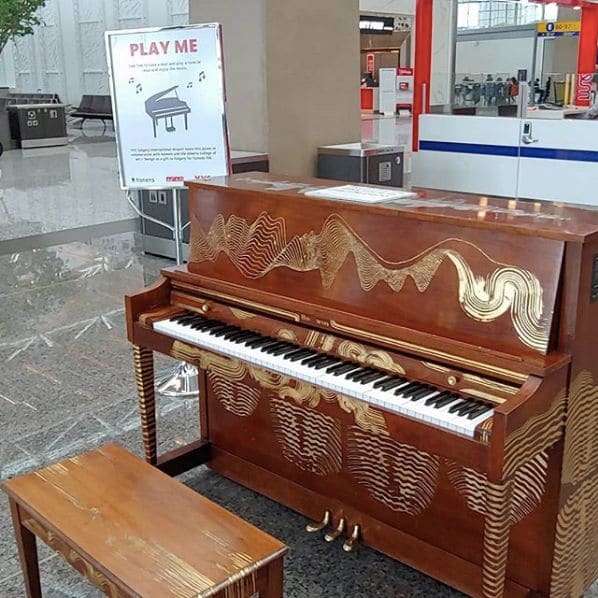 Public piano in Calgary, Alberta, Canada