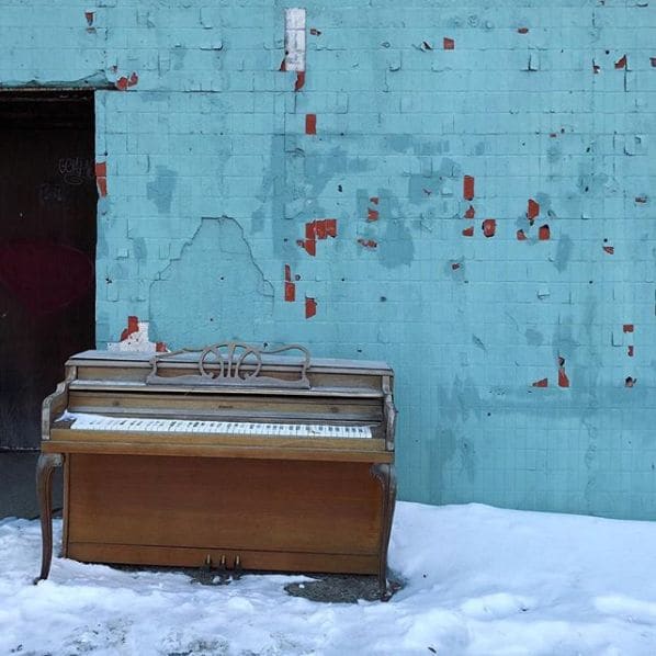 Public piano in Oakland County, Michigan, United States