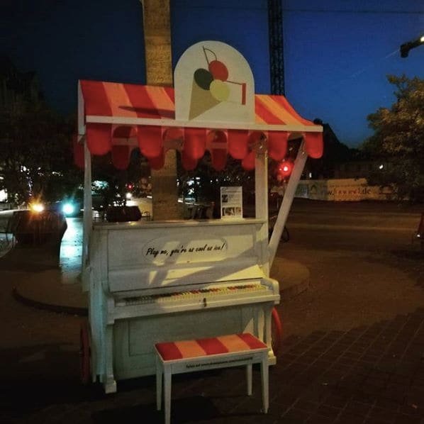 Public piano in Munich, Bavaria, Germany
