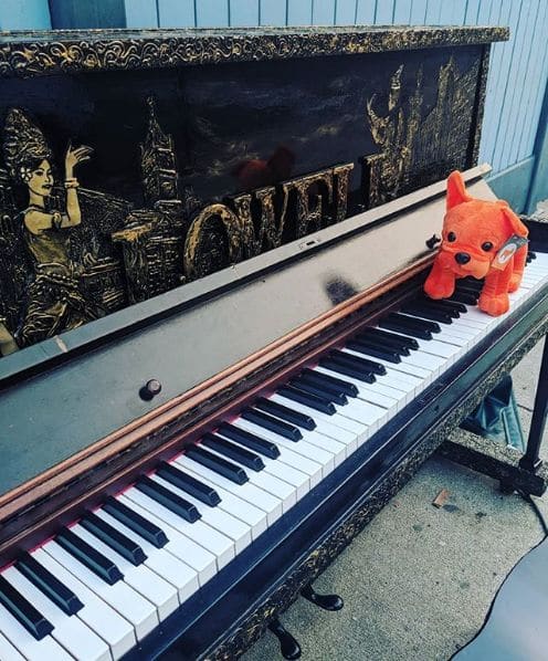 Public piano in Lowell, Massachusetts, United States