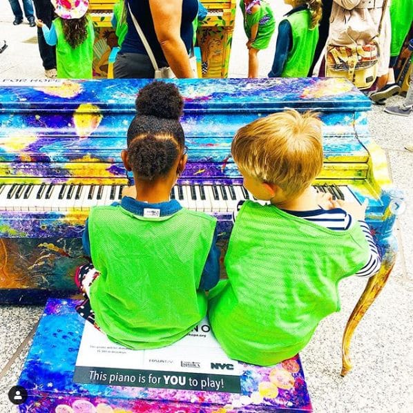 Photo of Manhattan, New York at 19, 79th Street Transverse Road, Manhattan, New York County, New York, 10024, United States. Junior Kindergarten enjoying @singforhope’s display…