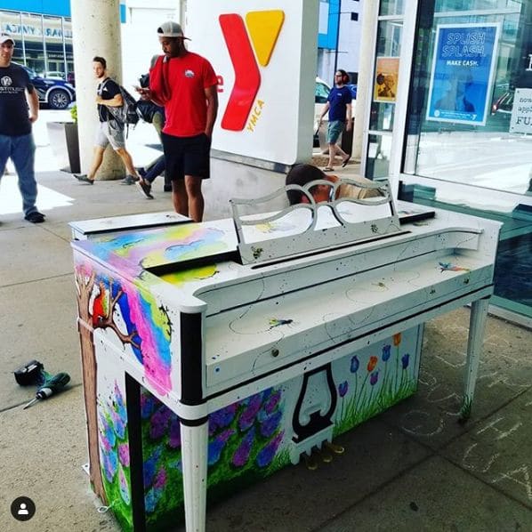 Public piano in Des Moines, Iowa, United States