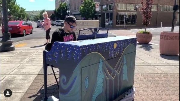 Photo of Klamath Falls, Oregon at EagleRidge High School, 677, South 7th Street, Klamath Falls, Klamath County, Oregon, 97601, United States. A self taught pianist from LA found…