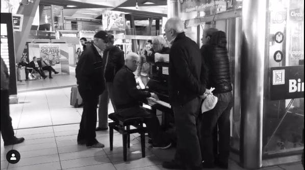 Public piano in Naples, Campania, Italy