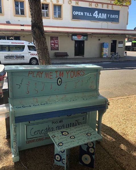 Public piano in Brisbane City, Queensland, Australia