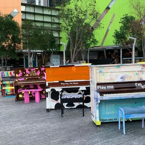Public piano in Brisbane City, Queensland, Australia