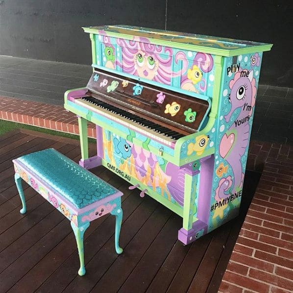 Public piano in Brisbane City, Queensland, Australia