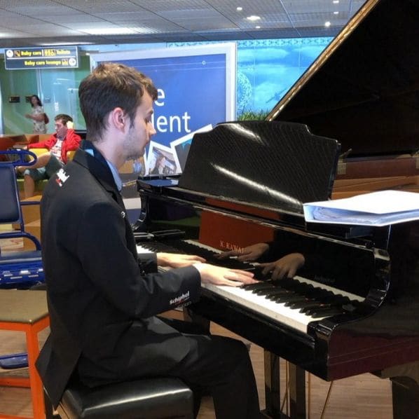Public piano in Schiphol, North Holland, Netherlands