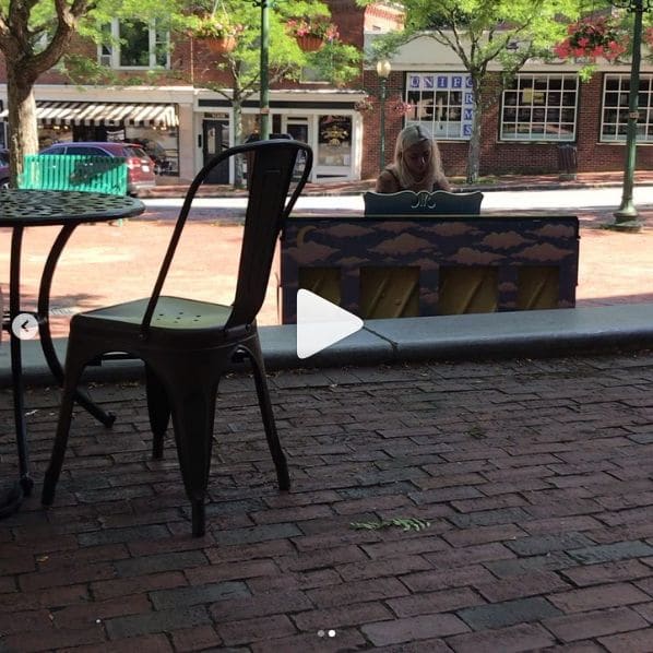 Public piano in Amesbury, Massachusetts, United States