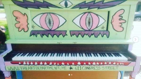 Public piano in Portland, Maine, United States
