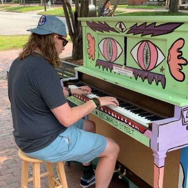 Public piano in Portland, Maine, United States